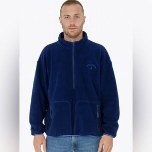 Vtg 90’s Pullover Sherpa 1/2 Zip Pullover Fleece Jacket Blue USA Polartec L